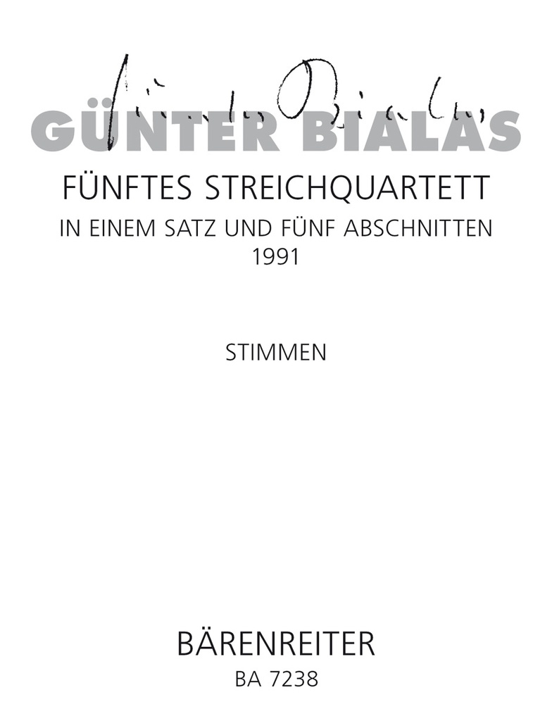 String Quartet No.5 (1991) (Full score)