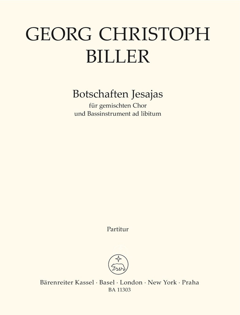 Hiobs Botschaft for Solo Baritone, Mixed Choir and Bass Instrument ab libitum