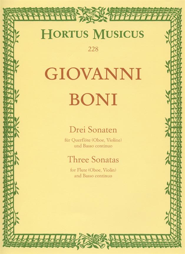 3 Sonaten für Querflöte (Oboe/Violine) und Basso continuo (Score & parts)