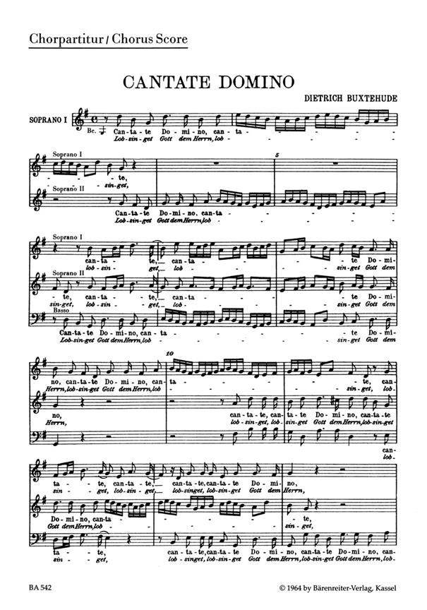 Cantate domino Lobsinget Gott, dem Herrn BuxWV 12 (Choral score)