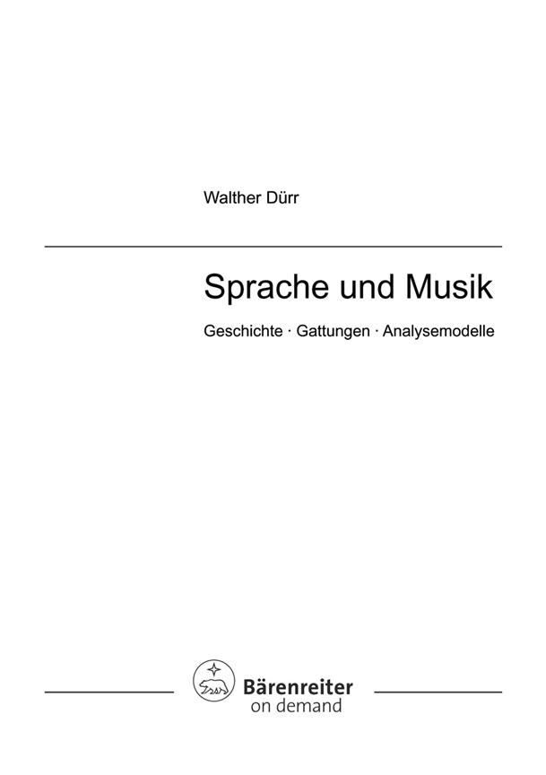 Sprache und Musik Gattungen - Analysemodelle-