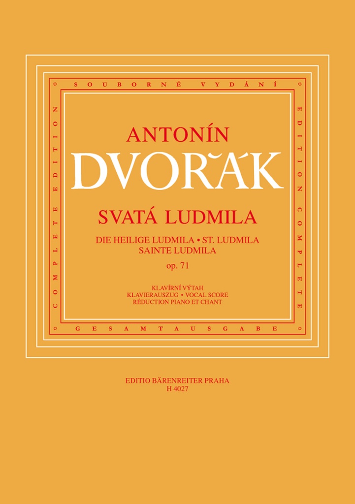 Die heilige Ludmila, Op.71 (Vocal score)