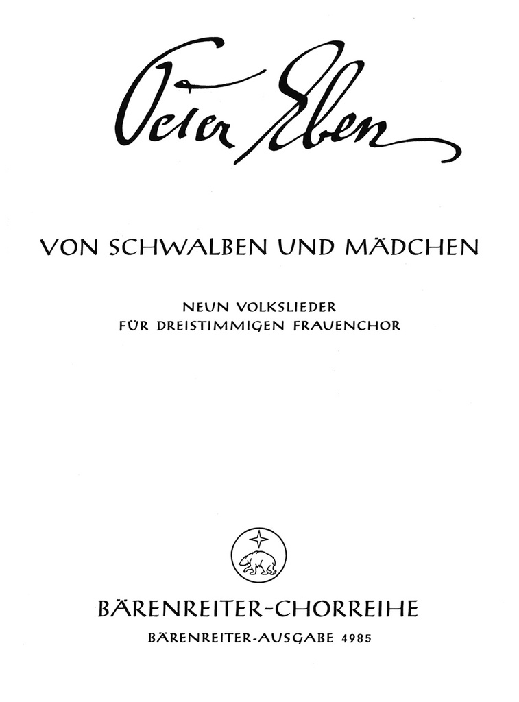 Von Schwalben und Mädchen -9 Volkslieder aus Tschechien-