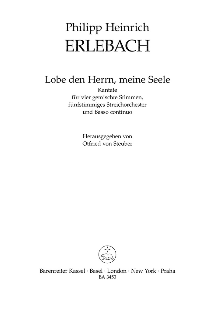 Lobe den Herrn, meine Seele (Full score)