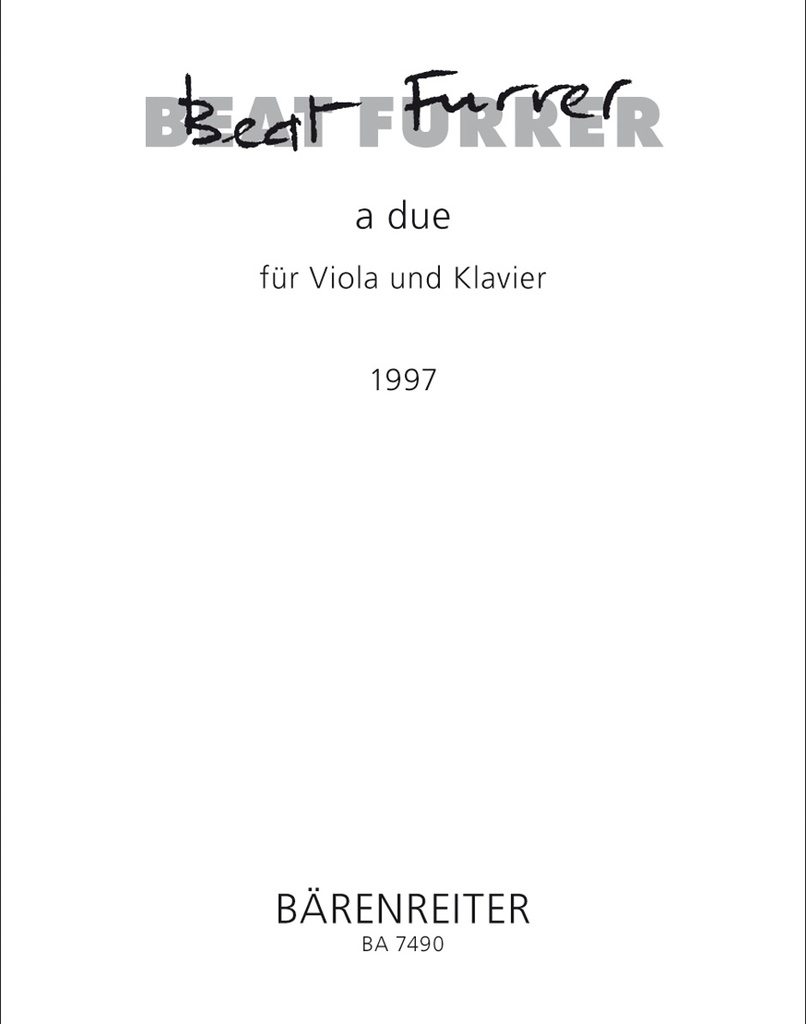 A Due for Viola and Piano (1997) (Score & parts)