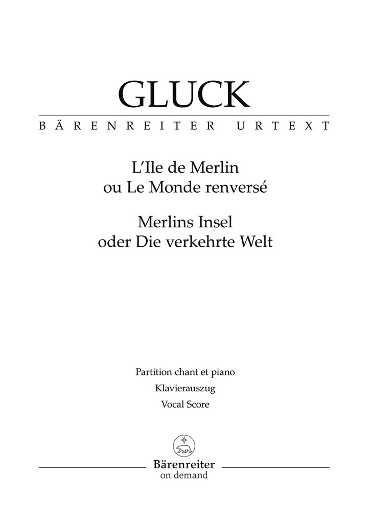 L'Ile de Merlin ou Le Monde renversé (Merlins Insel oder Die verkehrte Welt) (Vocal score, Urtext edition)