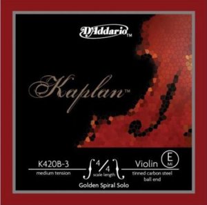 Mi-snaar Kaplan Golden Spiral Solo voor Viool (ball, medium tension)
