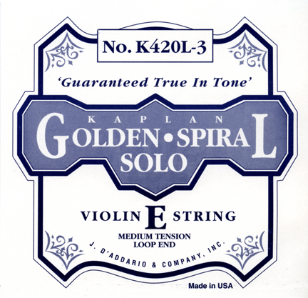 Mi-snaar Kaplan Golden Spiral Solo voor Viool (Loop, medium tension)