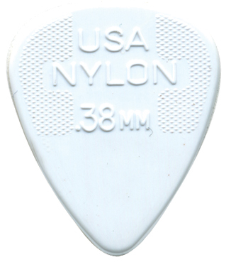 Plectrum nylon .38mm (extra-soepel wit)