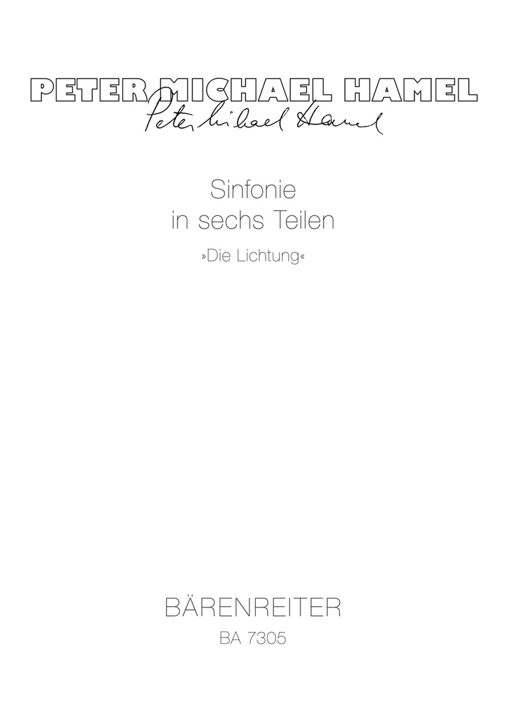 Die Lichtung (1985/1987) (Study score)