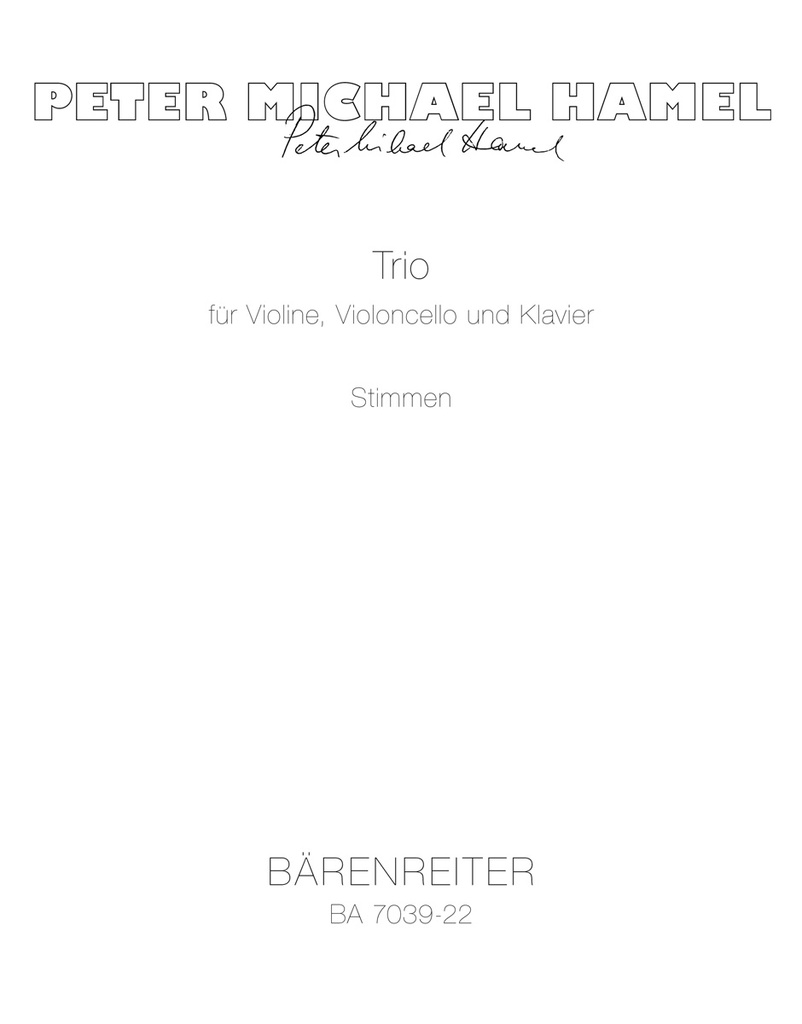 Trio für Violine, Violoncello und Klavier (1985) (Set of parts)