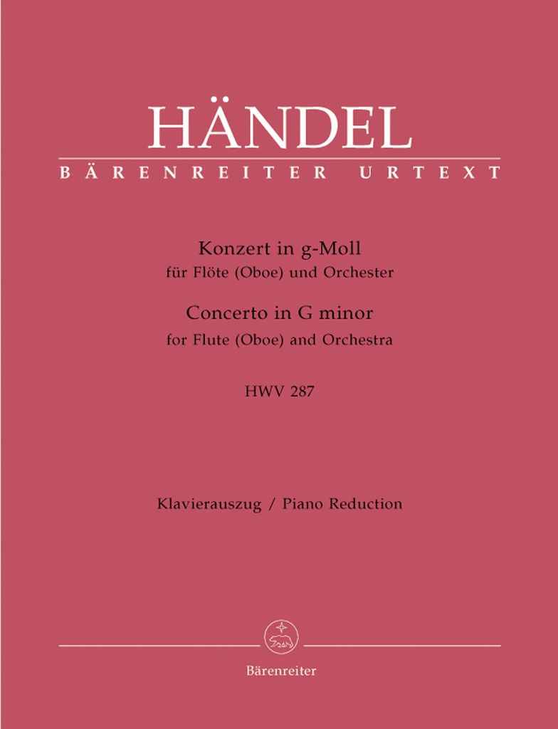 Concerto for Flute (Oboe) and Orchestra G minor, HWV.287 (Piano reduction)