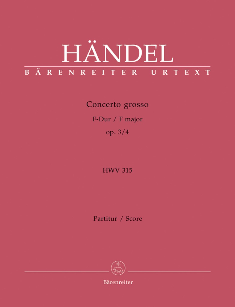 Concerto grosso F-Dur, Op.3/4, HWV.315 (Full score, Urtext edition)