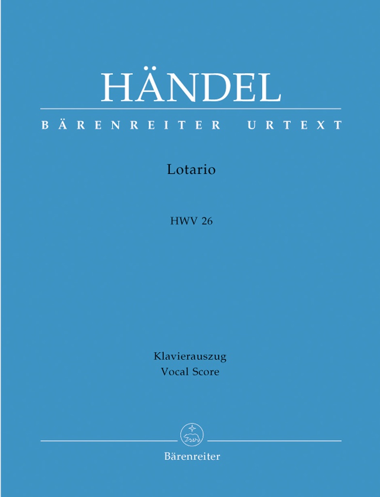 Lotario, HWV.26 (Vocal score, Urtext edition)