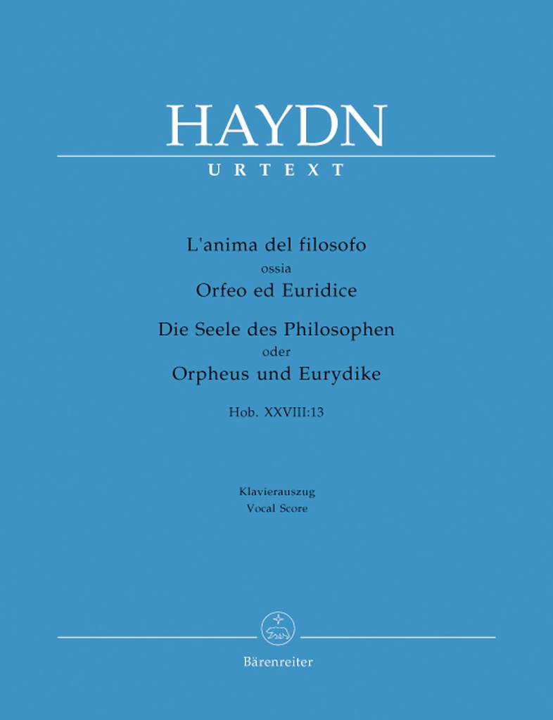 L'anima del filosofo ossia Orfeo ed Euridice, Hob.XXVIII:13 (Vocal score, Urtext edition)