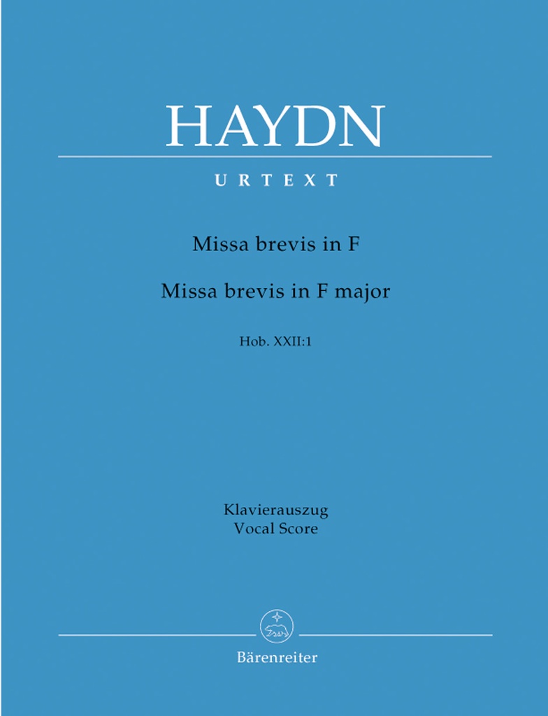 Missa brevis in F, Hob.XXII:1 (Vocal score, Urtext edition)