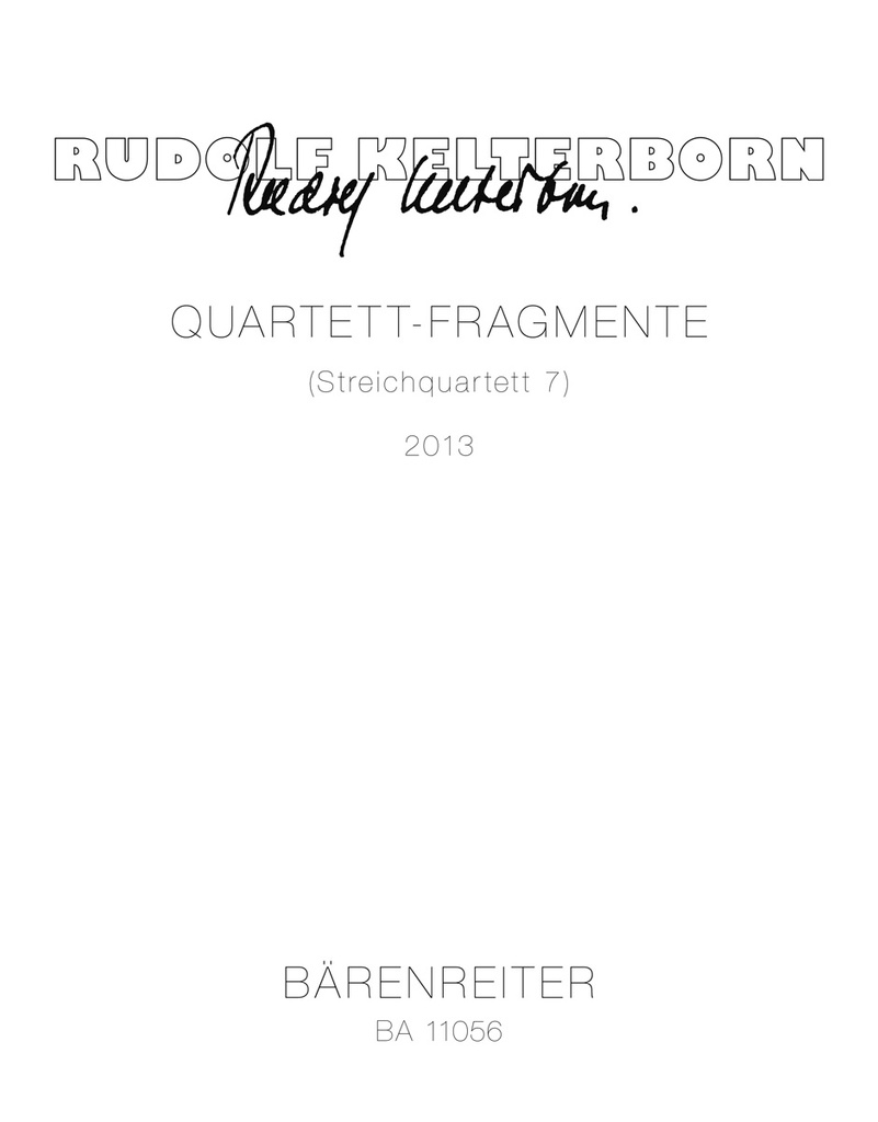 Quartet Fragments (String Quartet 7) (2013) (Full score)