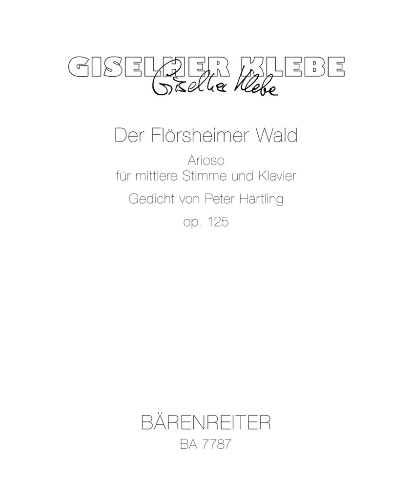 Der Floersheimer Wald, Op.125 (Medium voice)