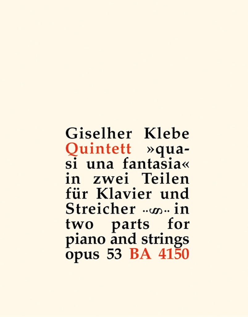 Klavierquintett, Op.53 'quasi una fantasie' (1966) (Score & parts)