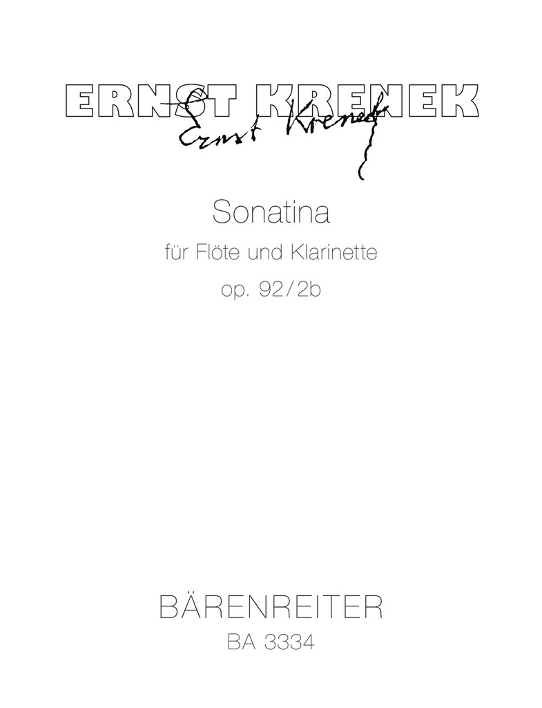 Sonatina für Flöte und Klarinette in B, Op.92 / 2b (1942)