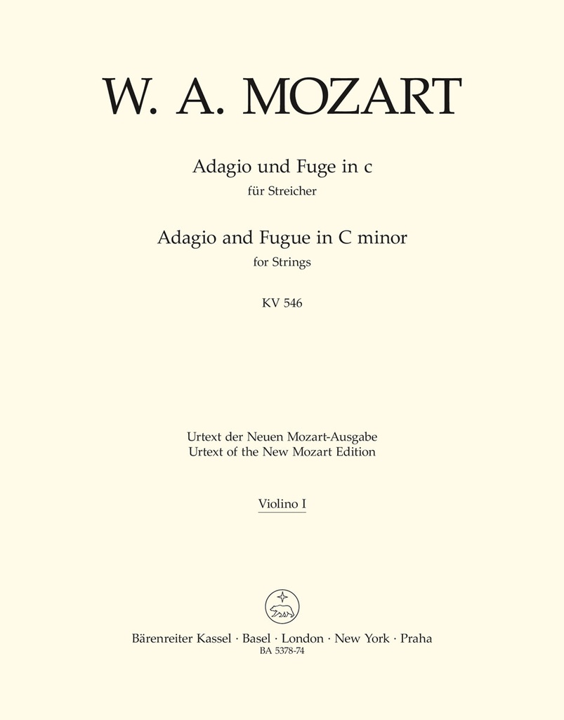 Adagio and Fugue for Strings C minor, KV.546 (Violin 1)