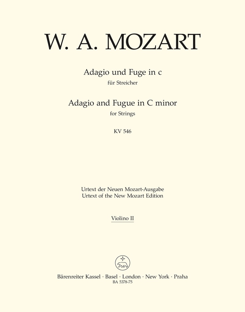 Adagio and Fugue for Strings C minor, KV.546 (Violin 2)