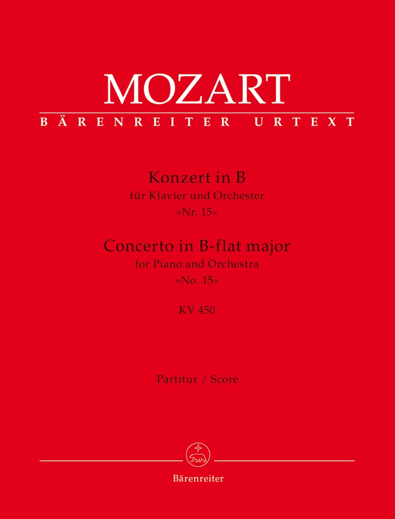 Concerto for Piano and Orchestra No.15 B-flat major, KV.450 (Full score, Urtext edition)
