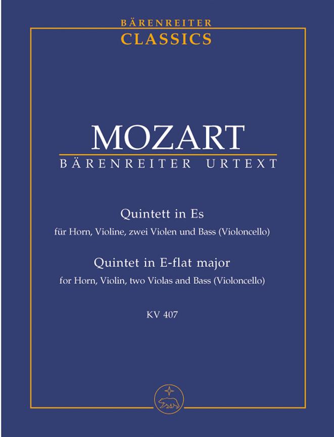 Quintett Es-Dur, KV.407 (386c) (Study score, Urtext edition)