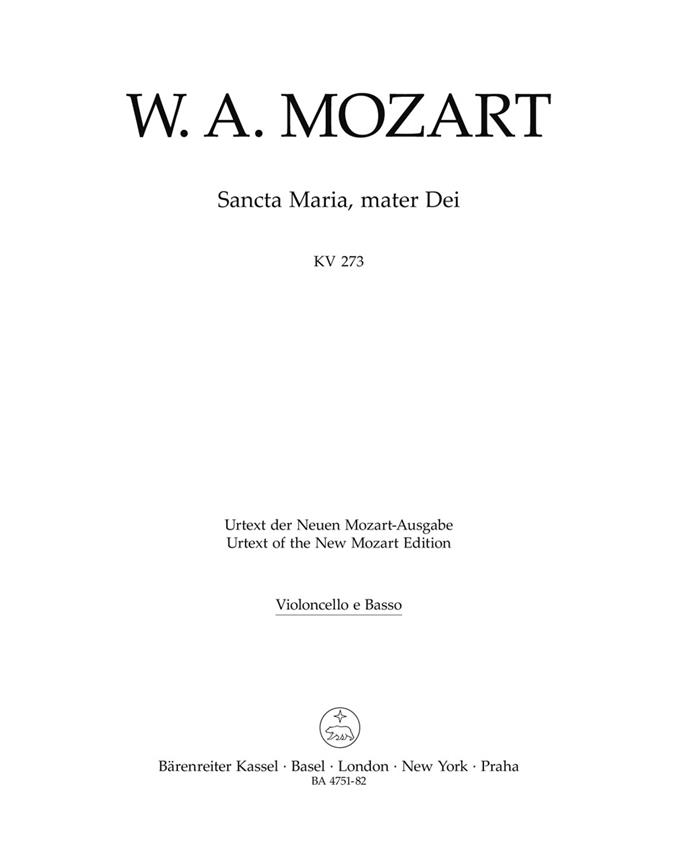 Sancta Maria, mater Dei, KV.273 (Cello / Double bass)