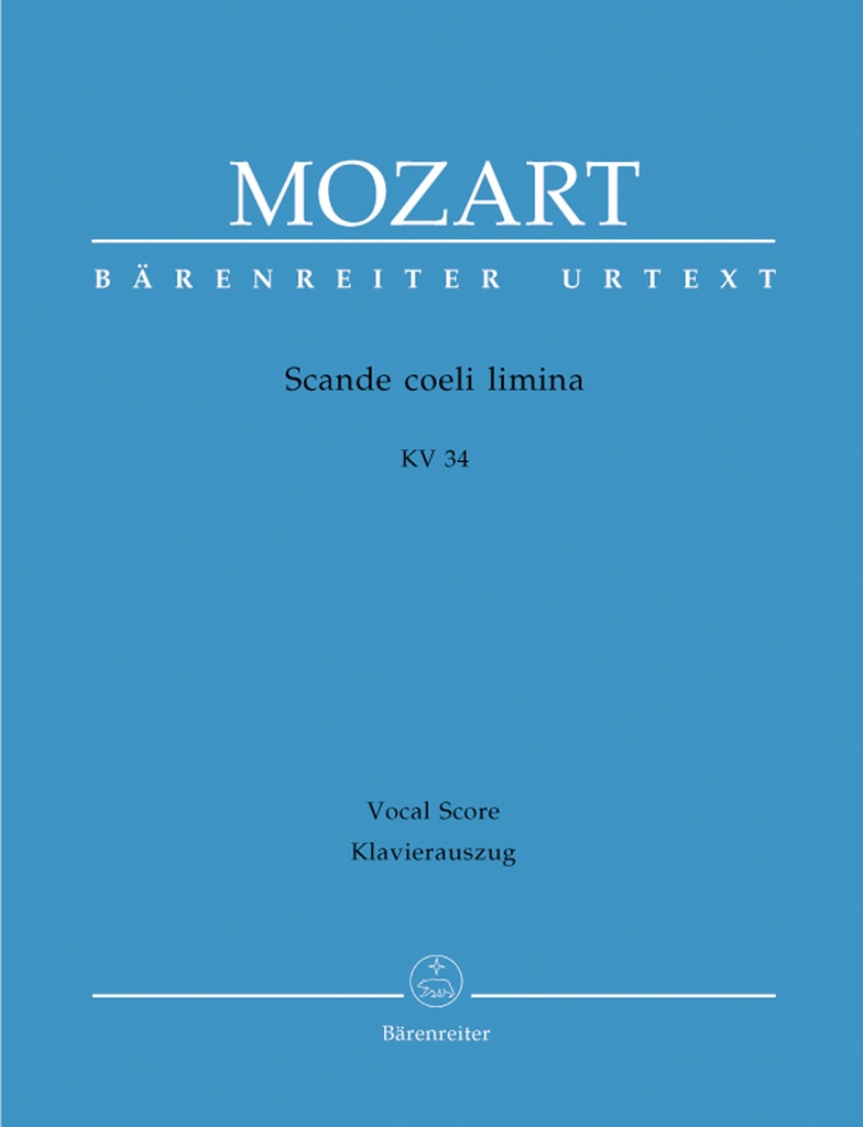 Scande coeli limina, KV.34 (Vocal score, Urtext edition)