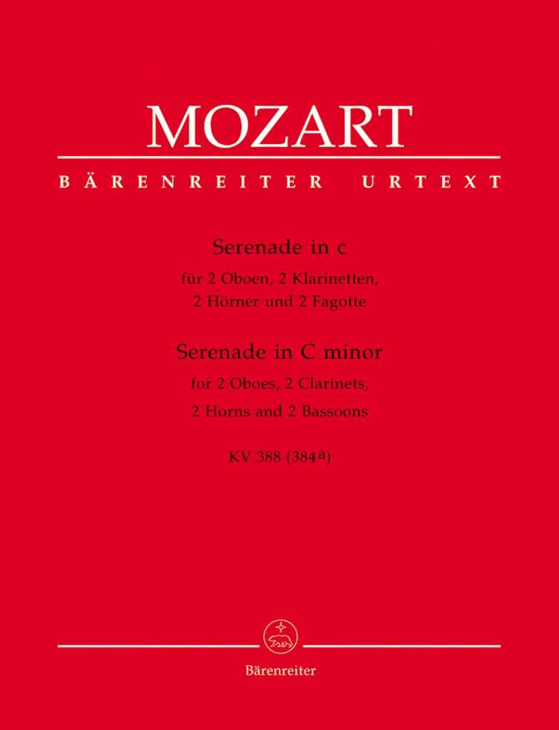 Serenade for two Oboes, two Clarinets, two Horns and two Bassoons C minor, KV.388 (384a) (Set of parts, Urtext edition)