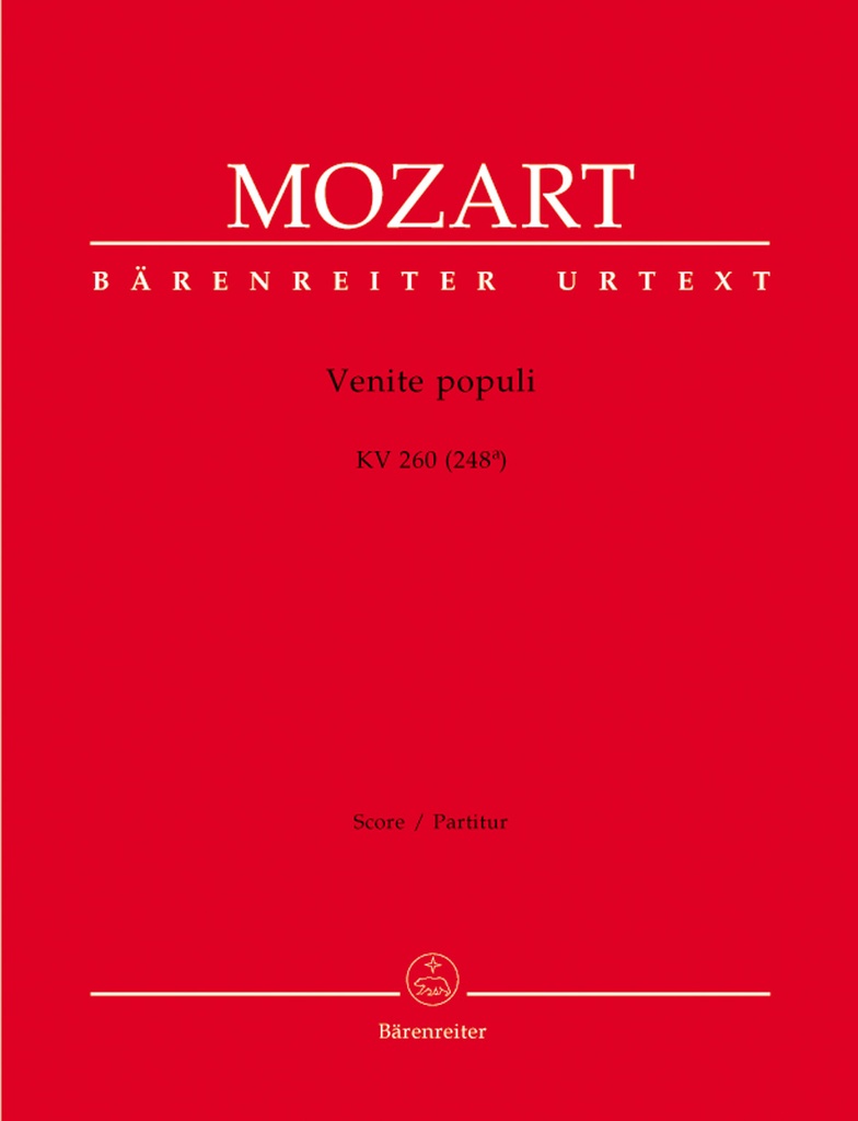 Venite populi, KV.260 (248a) (Full score, Urtext edition)