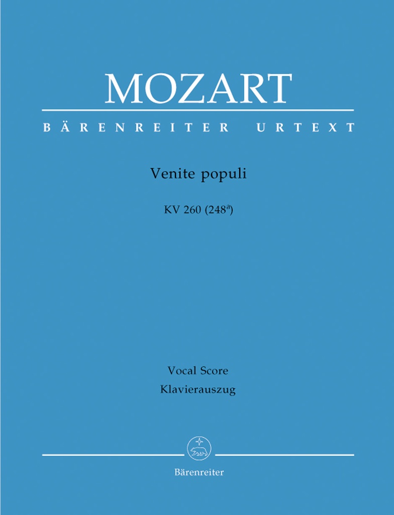 Venite populi, KV.260 (248a) (Vocal score, Urtext edition)