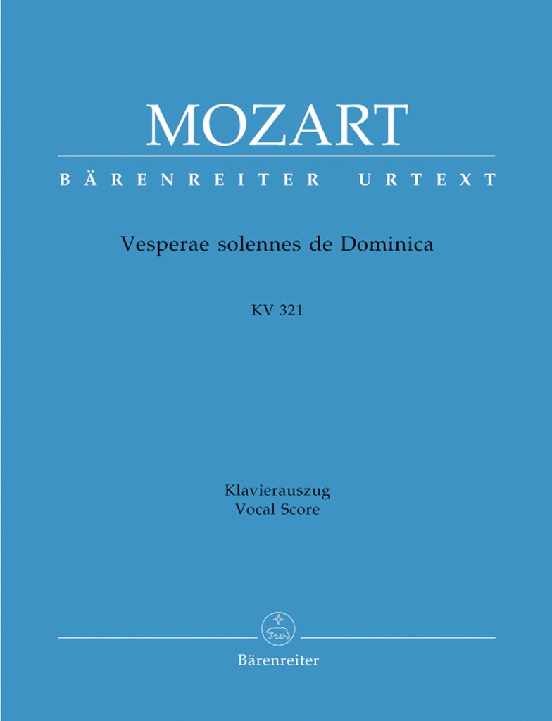 Vesperae solennes de Dominica, KV.321 (Vocal score, Urtext edition)