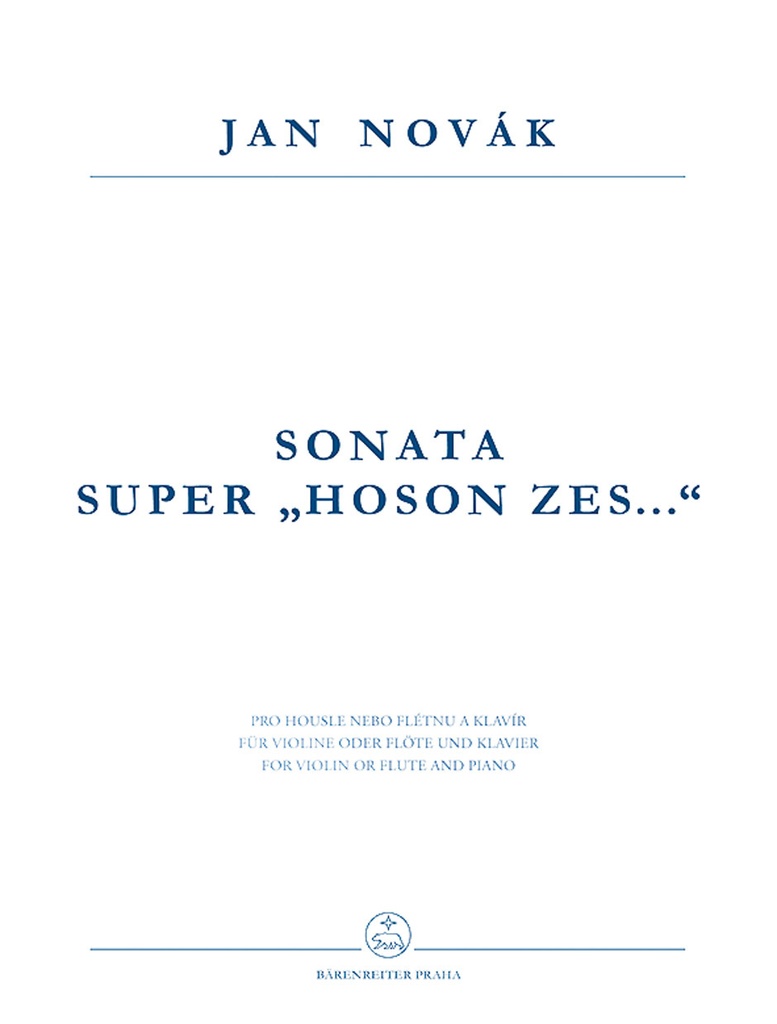 Sonata super Hoson zes... for Violin or Flute and Piano (Set of parts)