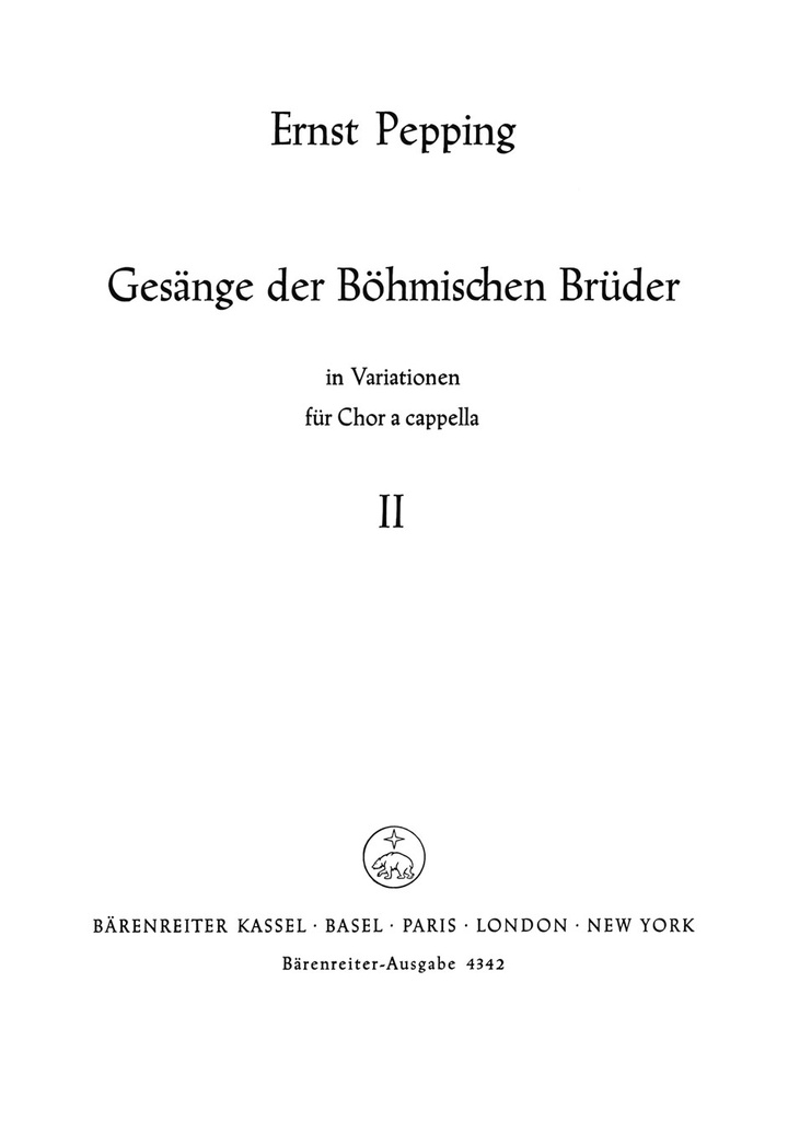 Gesänge der Böhmischen Brüder in Variationen - Vol.2 (1963) Neun Liedmotetten-