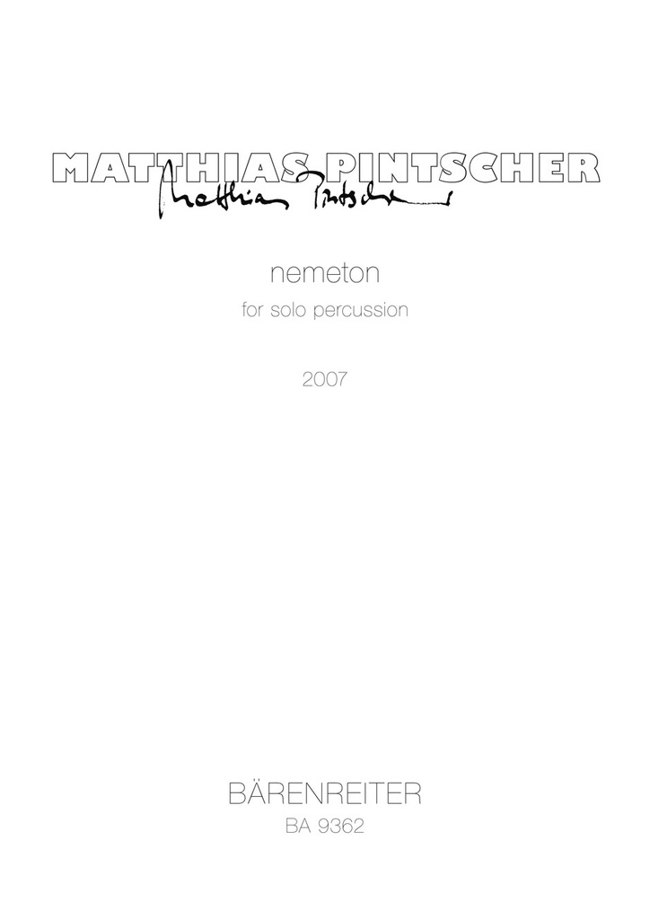 nemeton for solo percussion (2007)