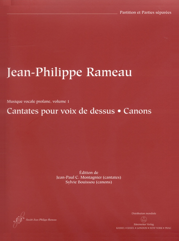 Cantates pour voix de dessus (Score & parts, Urtext edition, Anthology)