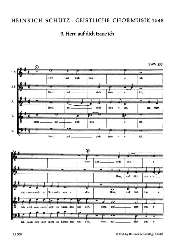 Herr, auf dich traue ich, SWV.377 (No.9 aus 'Geistliche Chormusik' (1648))