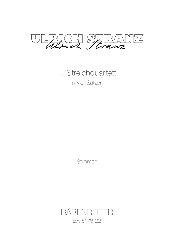 1. String Quartet in vier Sätzen (1976) (Set of parts)