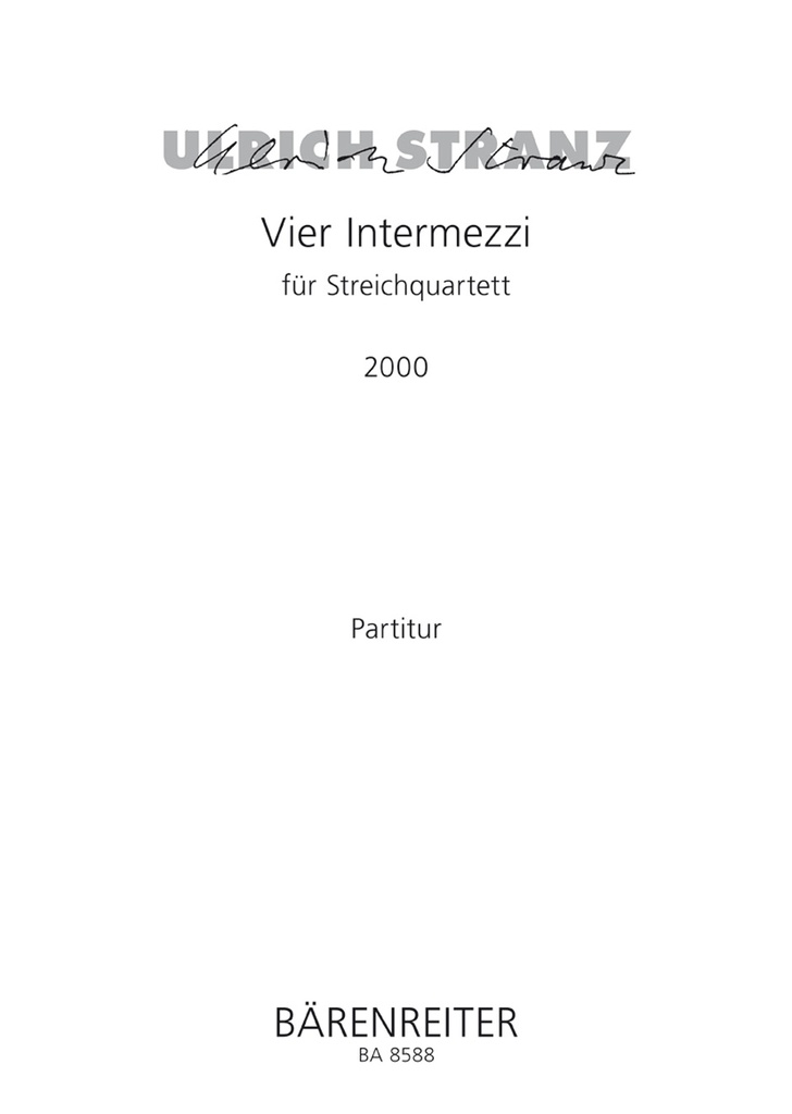 4 Intermezzi für String Quartet (2000) (Full score)