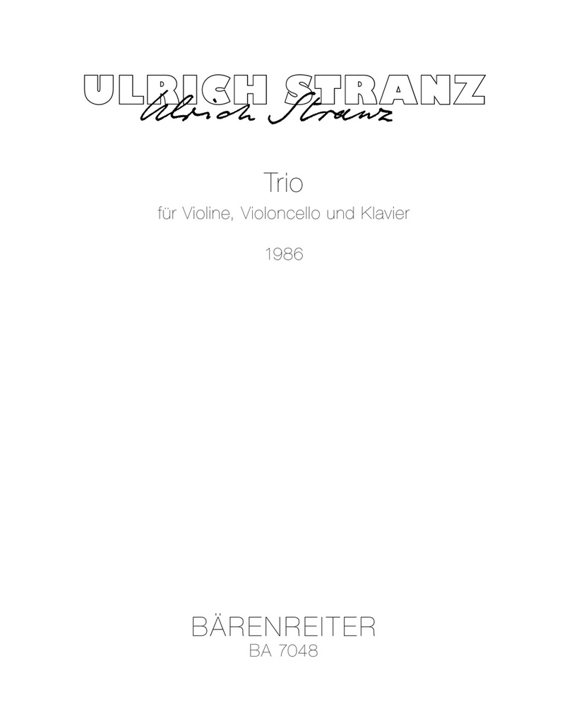 Trio for Violin, Violoncello and Piano (1986)