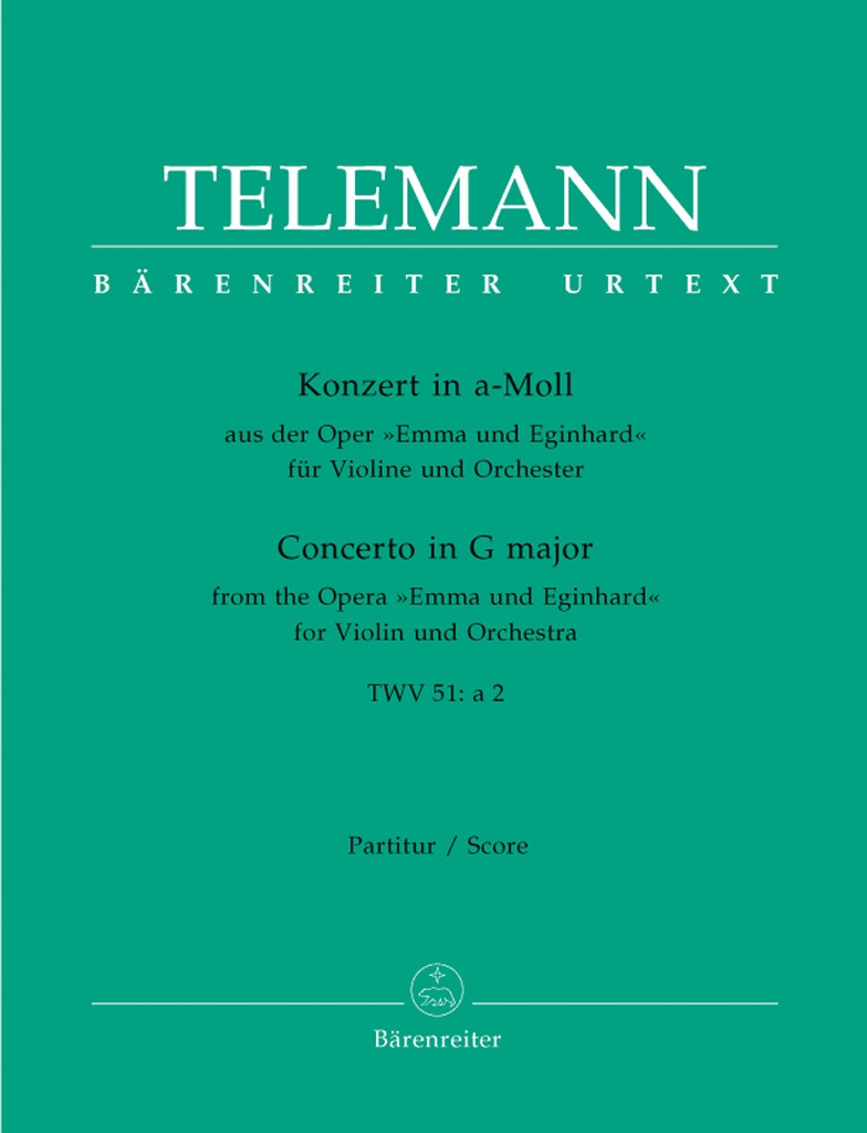 Concerto for Violin and Orchestra A minor, TWV.51:a 2 (From the opera 'Emma und Eginhard') (Full score, Urtext edition)