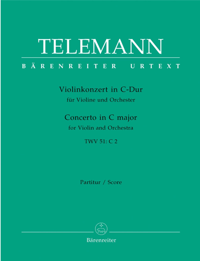 Concerto for Violin and Orchestra C major, TWV.51:C2 (Full score, Urtext edition)