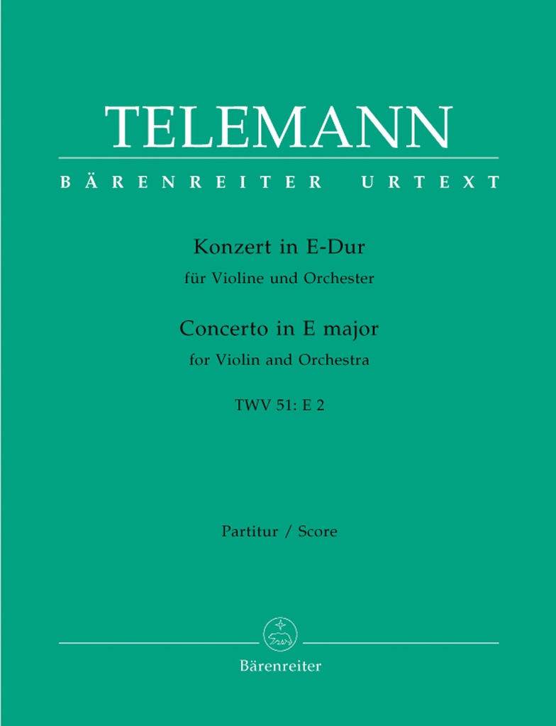 Concerto for Violin and Orchestra E major, TWV.51:E2 (Full score, Urtext edition)