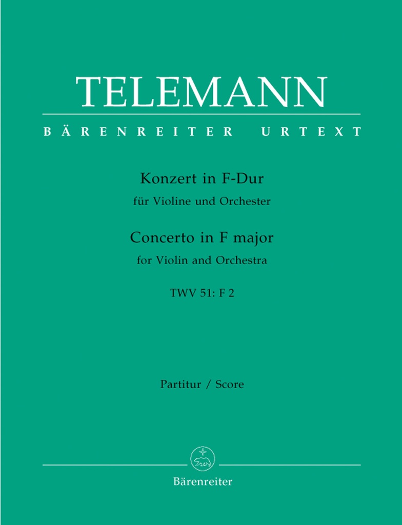 Concerto for Violin and Orchestra F major, TWV.51:F2 (Full score, Urtext edition)