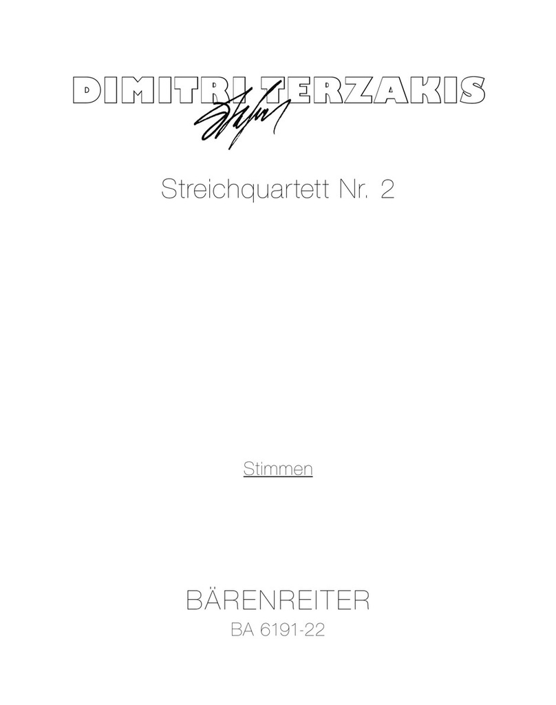 String Quartet No.2 (1976) (Set of parts)