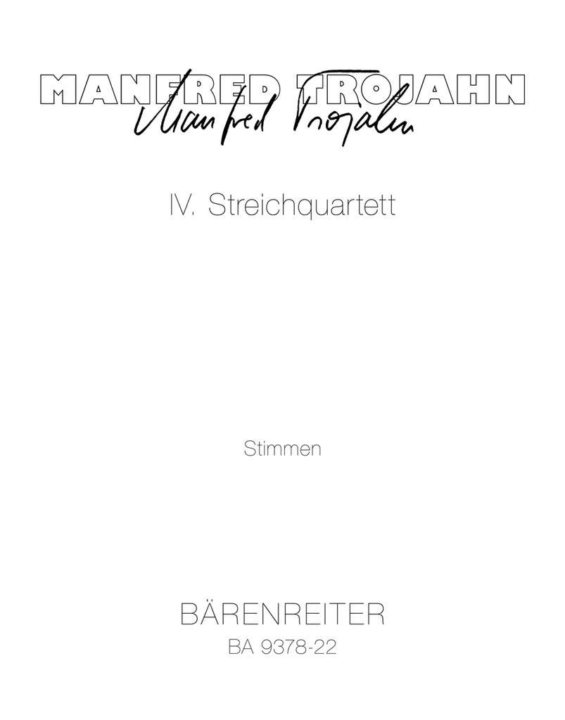 IV. String Quartet (2009) (Set of parts)