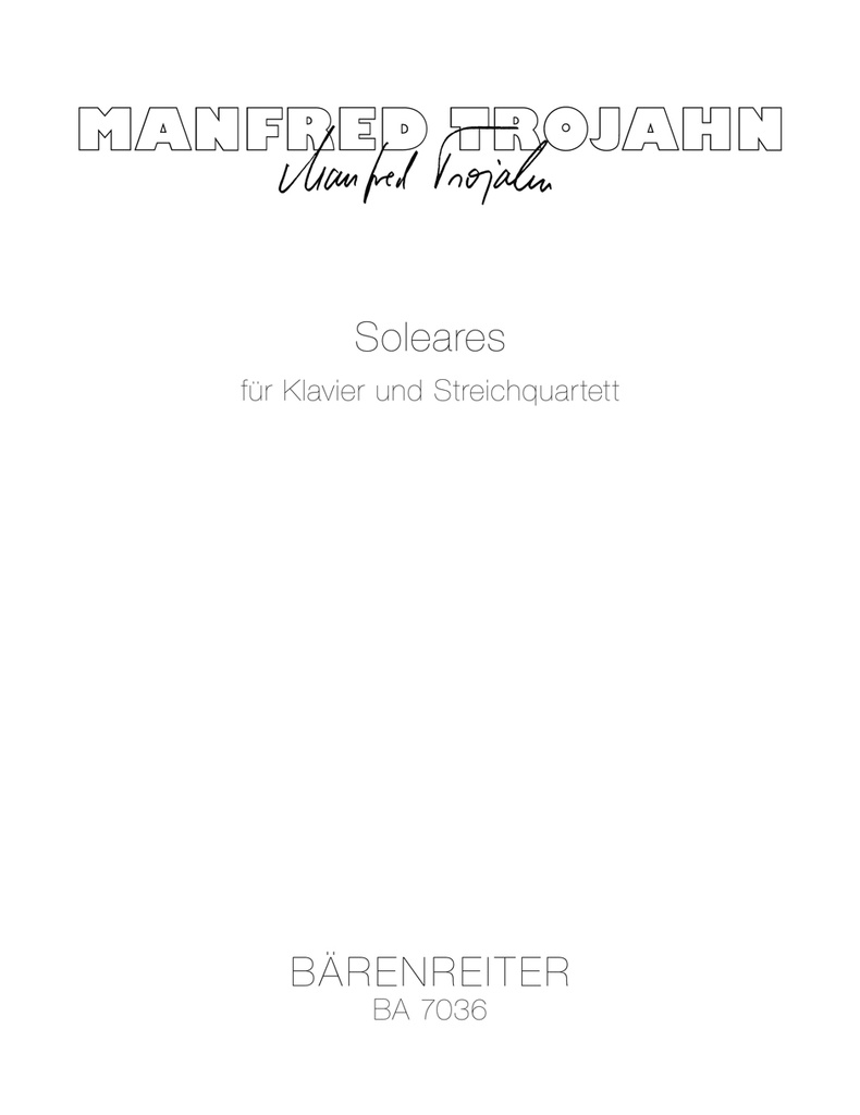 Soleares für Klavier und String Quartet (1988) (Set of parts)