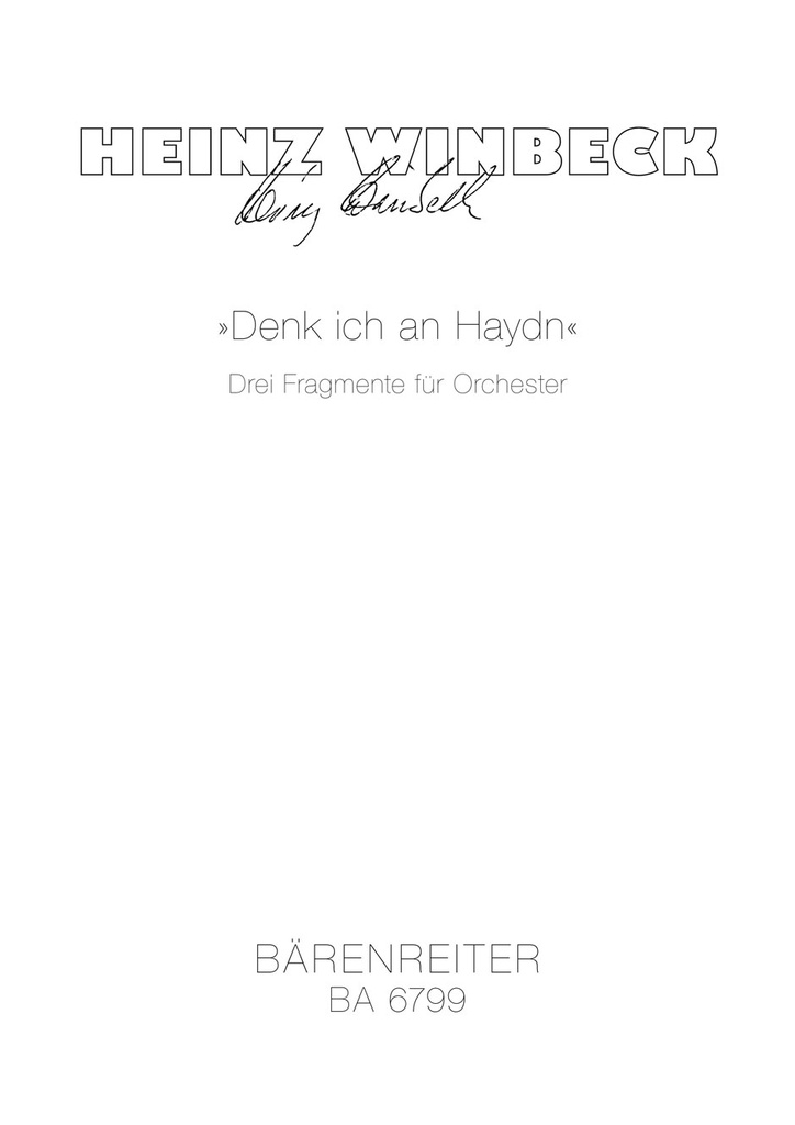 Denk ich an Haydn (1982) (Study score)